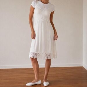 Vintage White Lace Slio Dress Women S Coquette Cottagecore balletcore Bridal 90s